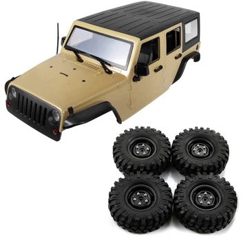 

4Pcs 1.9 Inch 108mm 1/10 Scale Tires Wheel Rim with Unassembled 12.3Inch 31m Wheelbase Body Car Shell