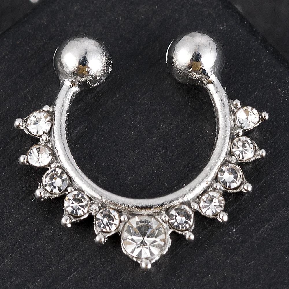 Nose Rings Piercing Jewelry Body Piercing Jewelry Body Jewelry Alloy Nose Hoop Nose Rings Body Piercing Jewelry Fake Septum Clicker Non Piercing Hanger Clip On Jewelry
