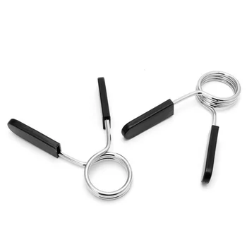 

Hot 2pc Exercise Weight Collar Gym Fitness Clamps Clips Dumbbell Spring Collars Weightlifting Tool Barbell Attachment