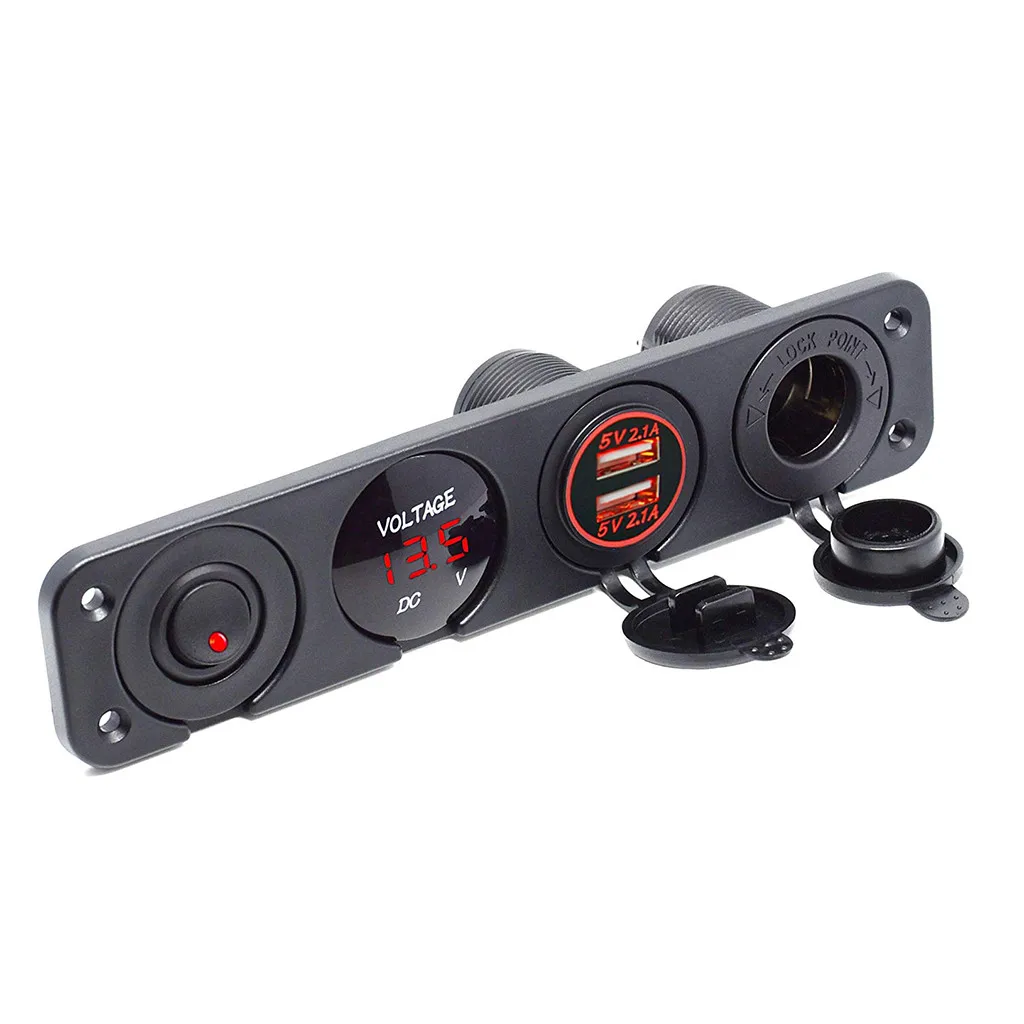 12 V 2.1A автомобиля круглый тумблер с двумя разъемами USB для больных Зарядное устройство для автомобилей лодка морской переключатель автомобильные аксессуары# BL3