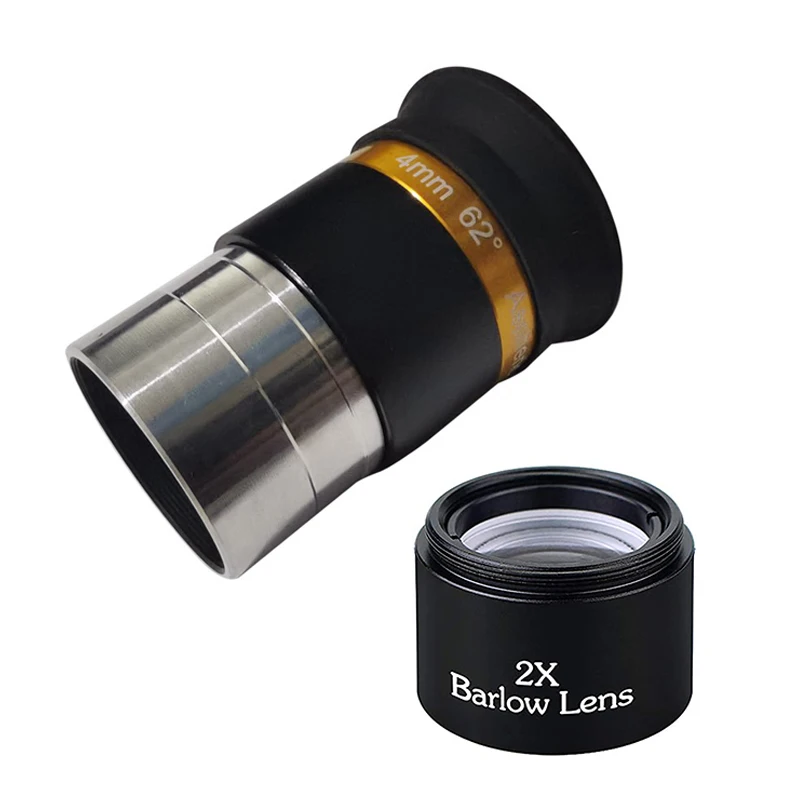 

Aspherical Eyepiece Telescope HD Wide-Angle 1.25 Inch 62 Eyepiece 4mm + 2X Extender for Monoculars