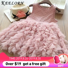 Keelorn/платье для девочек г., летнее повседневное стильное кружевное клетчатое платье принцессы для маленьких девочек, одежда Vestido, детское платье