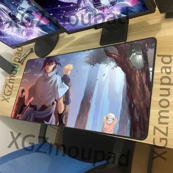 

XGZ Large Cartoon Mouse Pad Black Lock Edge Japanese Anime Naruto Naughty Cute Child Sasuke Computer Desk Mat Rubber Non-slip