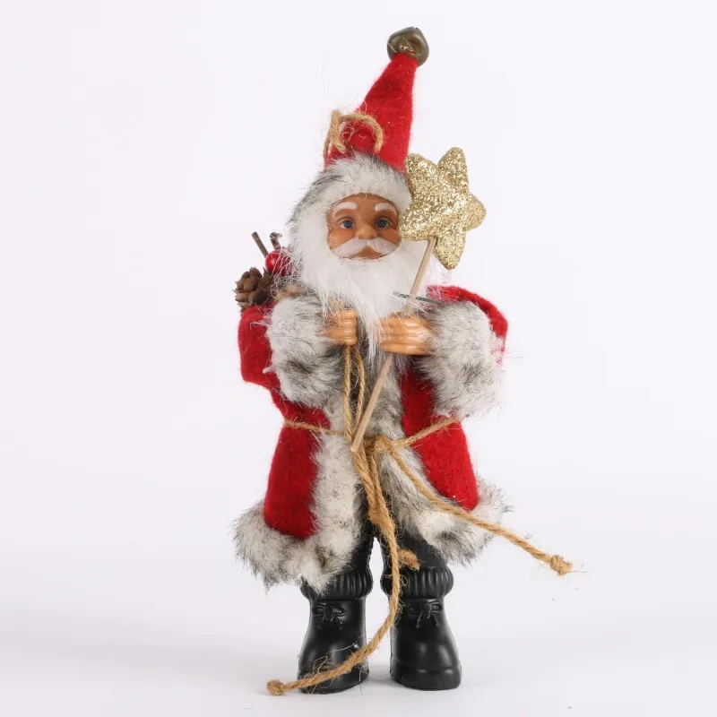 Red large 22cm Рождественский Санта-Клаус, кукла, игрушка, Рождественская елка, украшение, изысканное украшение для дома, Рождественский подарок на год - Цвет: Red large 22cm