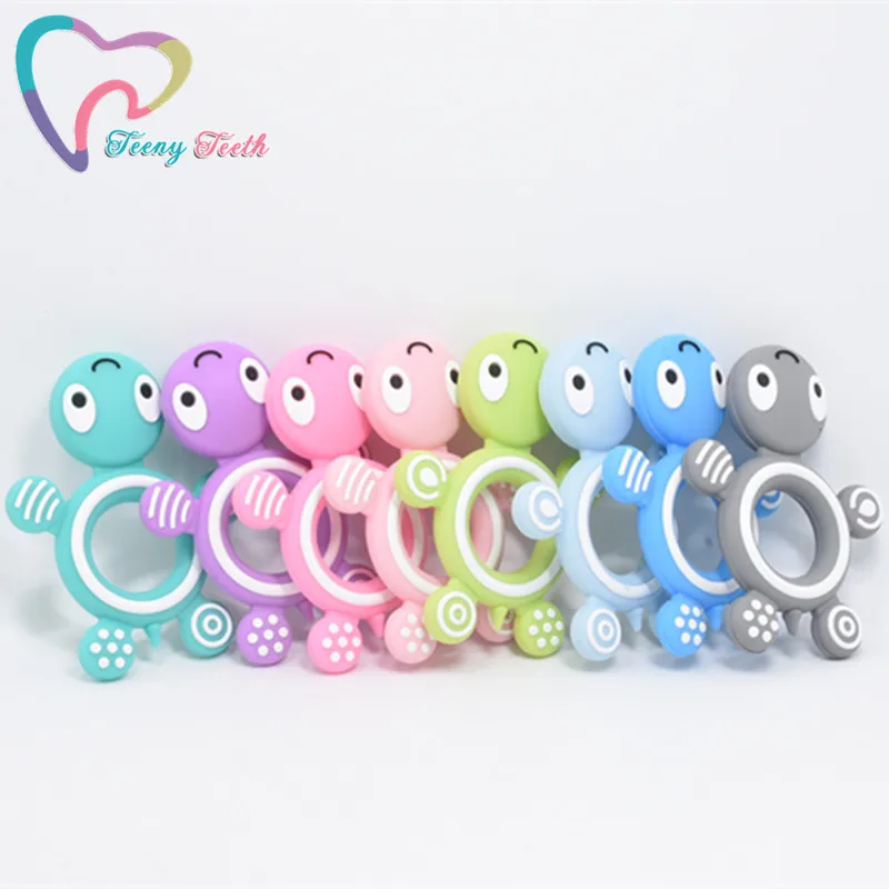 

1PC Silicone Turtle Teether Food Grade Tortoise Animal Baby Teether BPA Free DIY Baby Teething Nursing Toy Pacifier Chain Gift