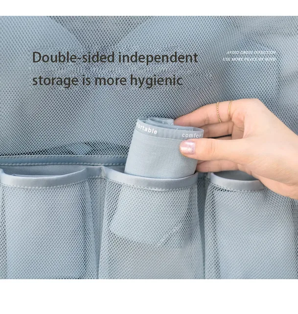 Closet Underwear Organizer Double-sided Wall Hanging Storage Bag Rangement  Sous Vetement 26 Pocket Bra Socks Ondergoed Organizer - AliExpress