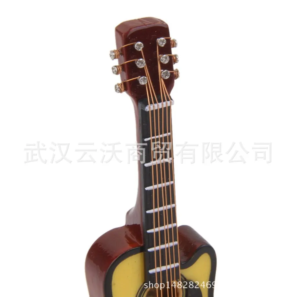 1: 12 Dollhouse Mini Musical Instruments Model Miniature Art Props Pocket Electric Guitar Small Bass