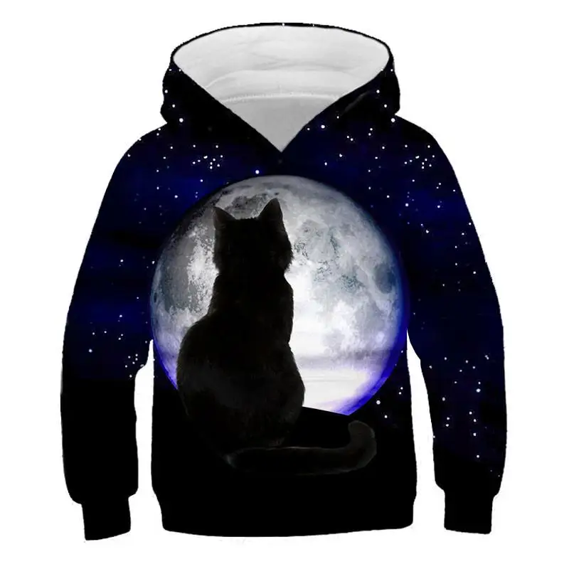 

Sudadera con capucha estampado de gatito 3D suter estilo gato marea nios sudadera moda y nias Casual