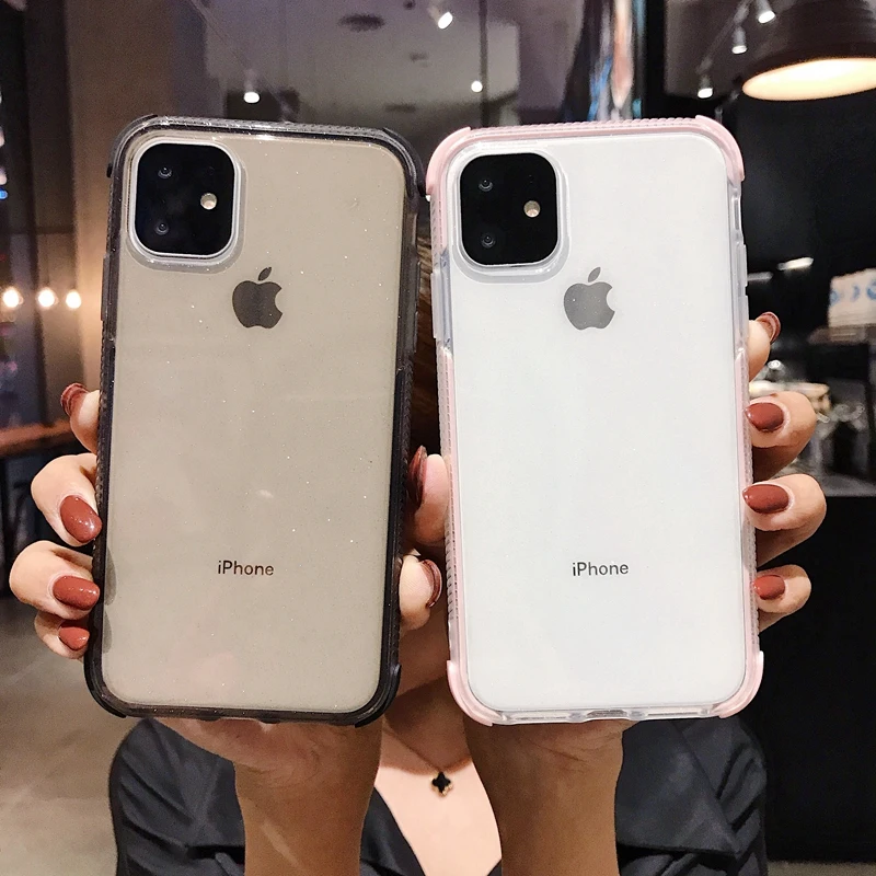 Чехол Ottwn для iPhone 11 Pro XR XS Max X 6 6s 7 8 Plus, блестящий противоударный Прозрачный чехол для телефона, Мягкий ТПУ силиконовый чехол