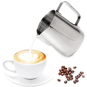 

58Mm Espresso Coffee Tamper With 12 Oz Frothing Pitcher Barista Style American Flat Base Wood Handle Solid Heavy Stainless Steel