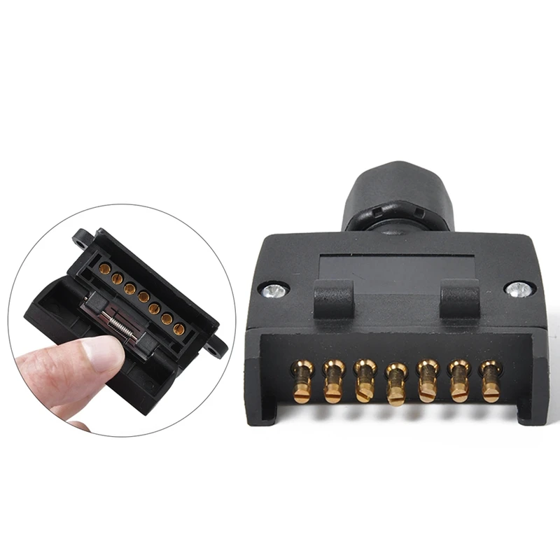 12V трейлер разъем 7 Pin плоский штекер+ 7 контактный разъем плоский женский для грузовика Rv