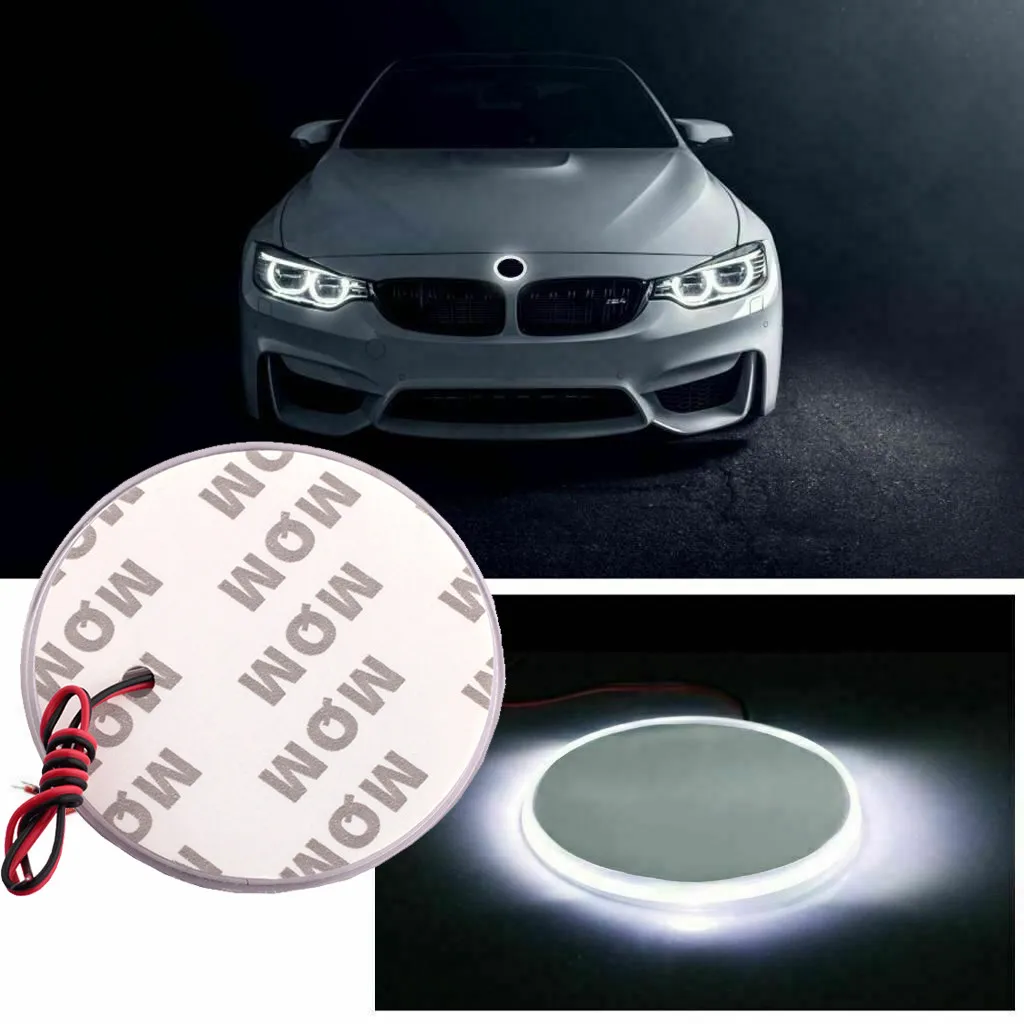 

YATERKU Tail Badge Emblem Logo light Background 82mm Tail Badge Emblem Logo LED Light Emblem Colorful brightness#812y30