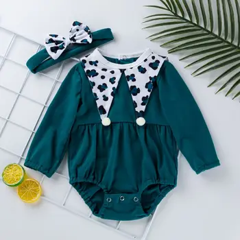 

Spring Autumn Rompers Casual Baby Girl Cute Bow-Knot Long Sleeve Kids Bodysuits