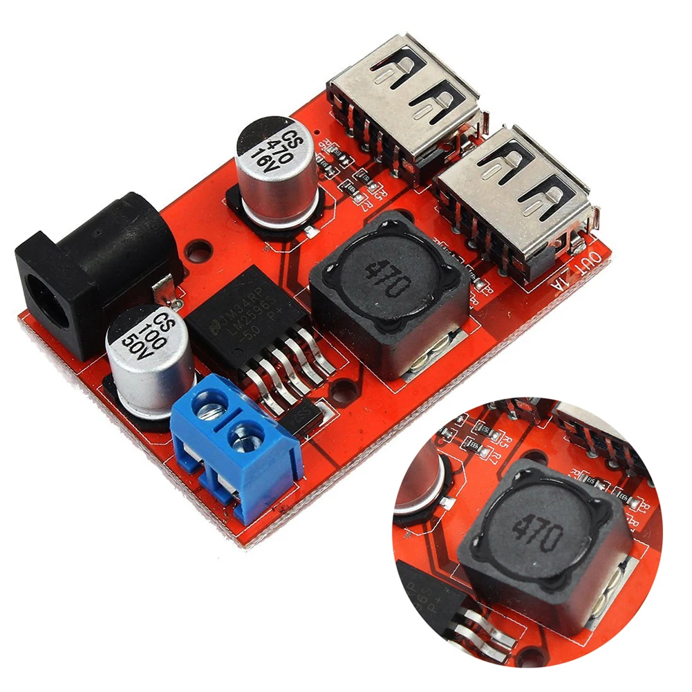 3A Напряжение плата регулятора DC-DC 9/12/24/36V 5V Dual USB Автомобильное зарядное