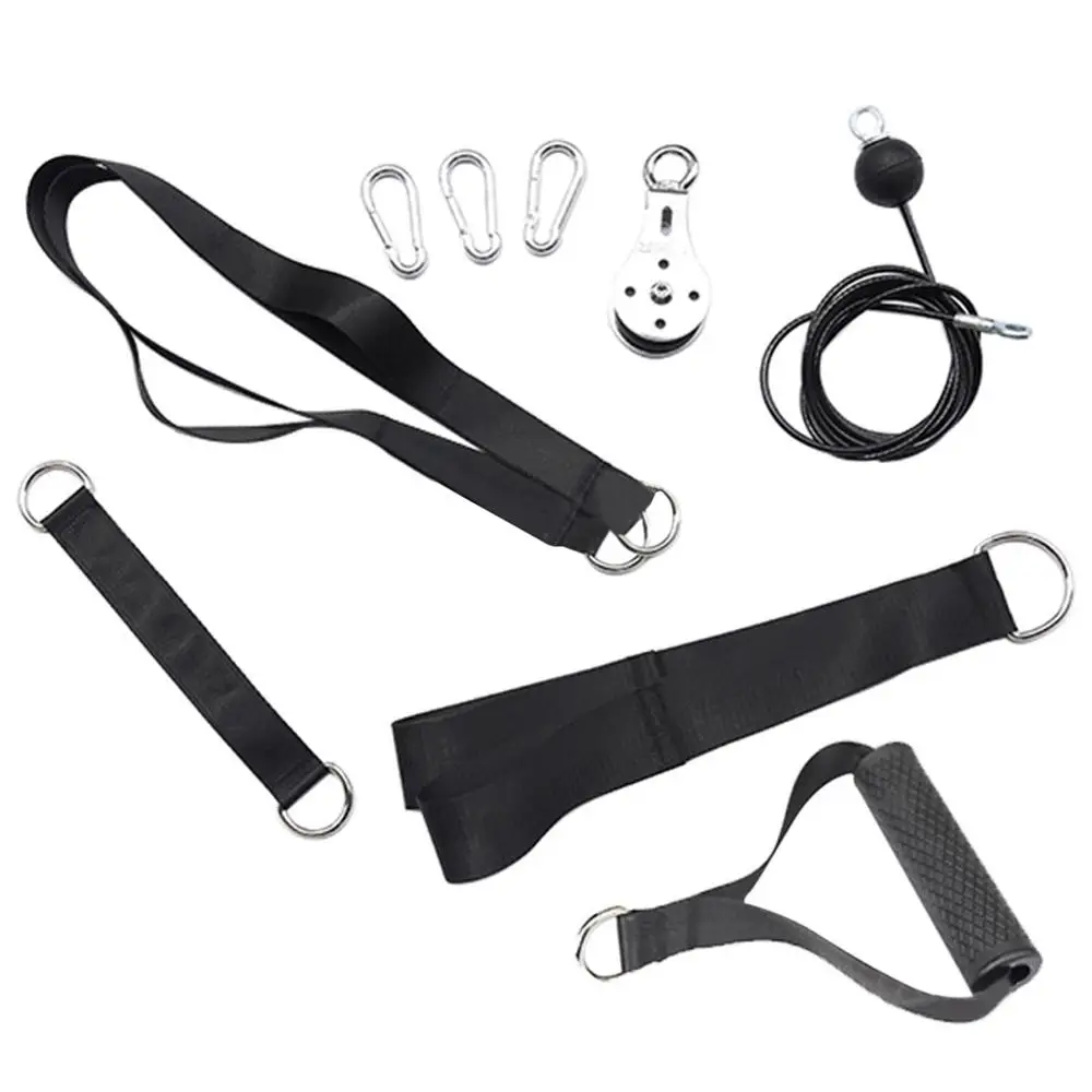 

9PCS Forearm Strength Exerciser and Lift Pulley System,Workout with Pulley Adjustable Length Home Gym Easy Install, Loading Pin