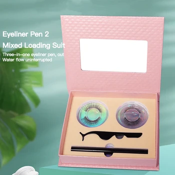 

Three-in-one Natural Magic Self-adhesive Eyeliner Maquillaje Sticky Eyeliner 2 Pairs Of False Eyelashes Simulation Suit