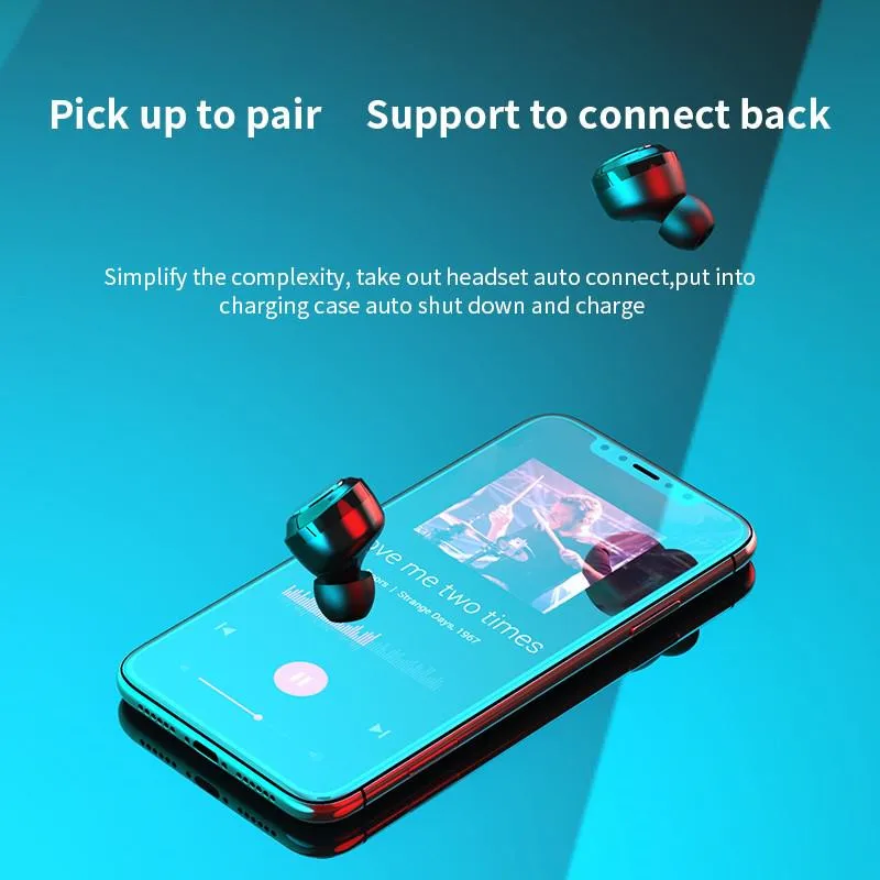 Wireless TWS Bluetooth 5 0 LED Power Display Upgrade Stereo Charging Case Waterproof Headphone Touch Control Mini Headset