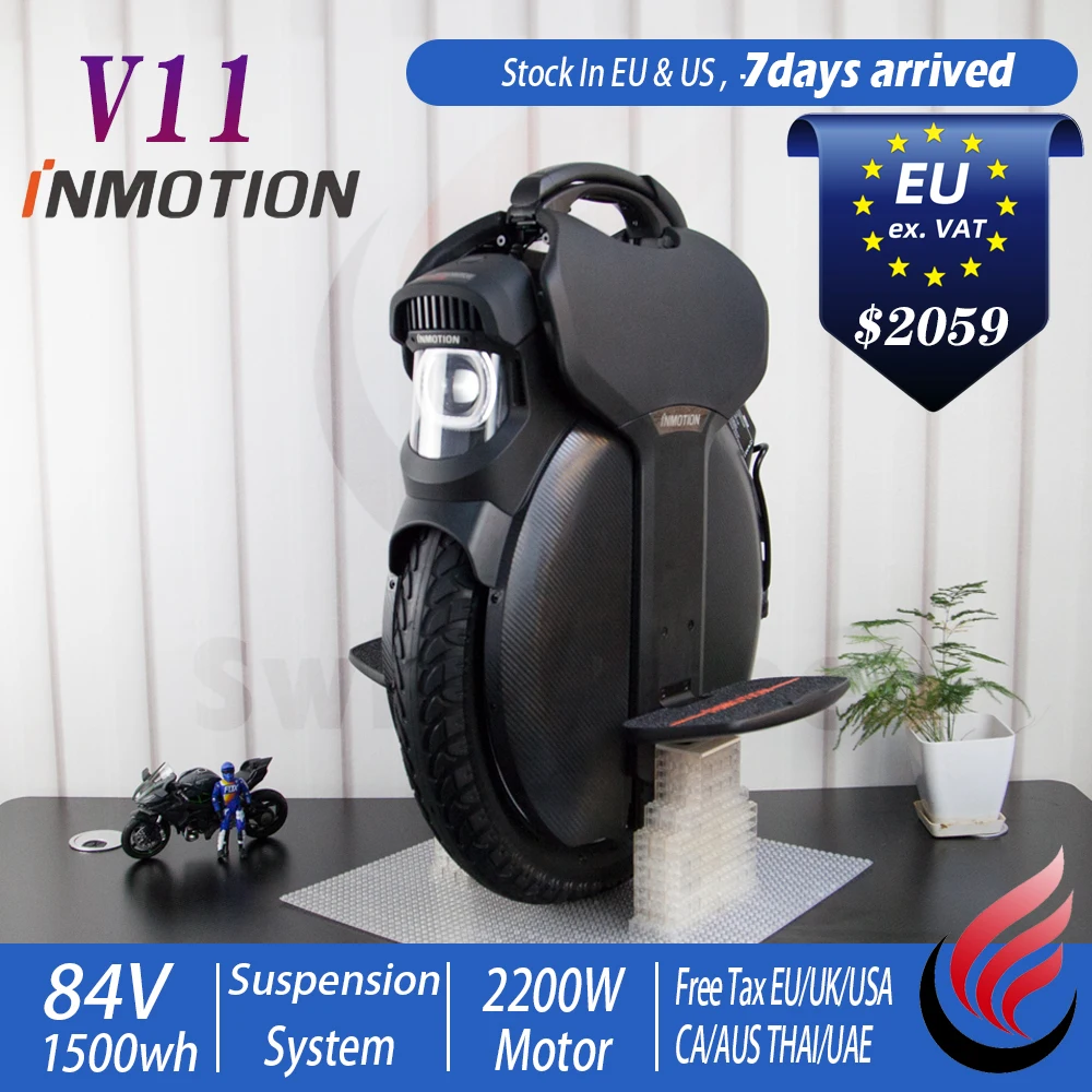 INMOTION V11 Electric Unicycle 2200W Motor 1500Wh Air Suspension Commuter Monowheel From