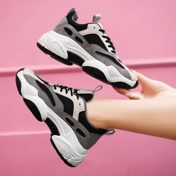 

Jzzddown Suede Chunky Women Sneakers Winter Ladies Causal Shoes Woman Leather Platform Sneakers Shoe Chaussure Femme