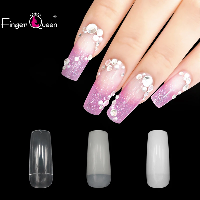 

Fingerqueen 500pcs Pack by OPP Bag Natural/White/Clear Color French False Nail Tips Artificial Fake Nails Art FQ-CO