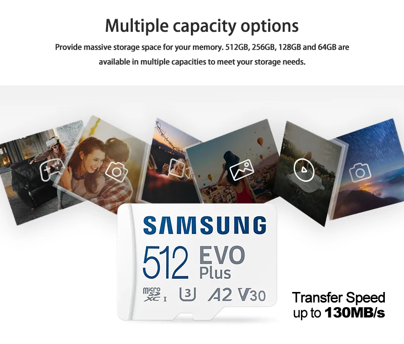 original Samsung micro sd 128gb 64GB flash Memory card 100MB/s 32gb 64gb cartao de memoria Class 10 UHS-I U3 4K 256gb TF card memory card 16gb