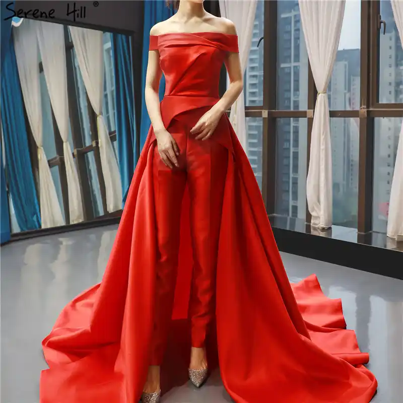 red jumpsuit evening wear