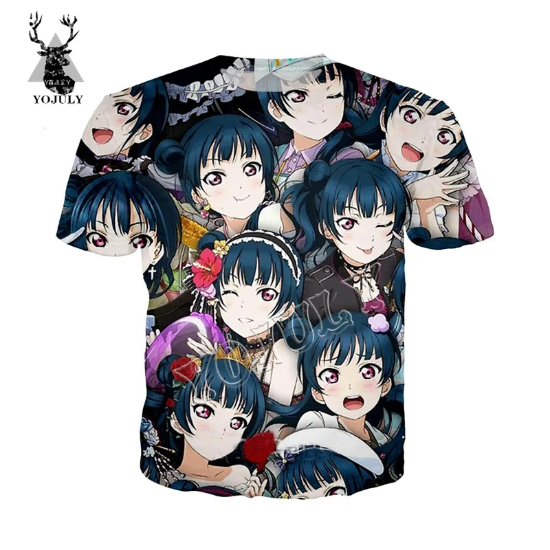 4 YOJULY аниме Love Live 3D напечатанная Мужская футболка женская модная повседневная футболка s унисекс Новинка уличная забавная футболка Топы T46 - Цвет: 4