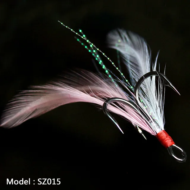 20pcs/lot Fish hook 2 4 6 8 10# Black /Red Fly Fishing Hook with 25 Colors Feather Fishing Tackle High Carbon Steel Barbed Hooks SZ015
