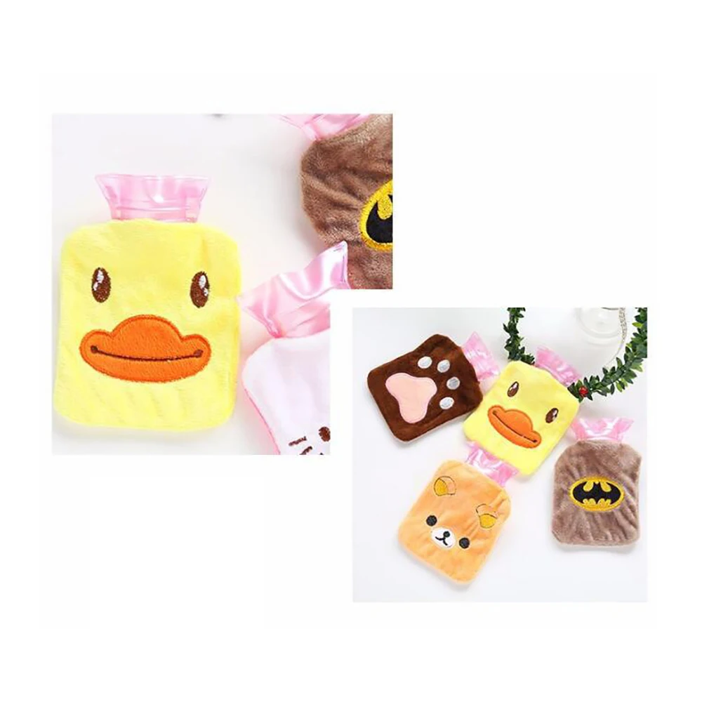 1 pcs Plush Cartoon Thick Hot Water Bottle Bag Warm Relaxing Heat Cold Therapy Portable Hand Warmer Water Injection Storage Bag