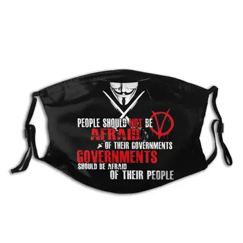 

V For Vendetta Mouth Face Mask V FOR VENDETTA GUY FAWKES Facial Mask Cool Kawai with 2 Filters for Adult