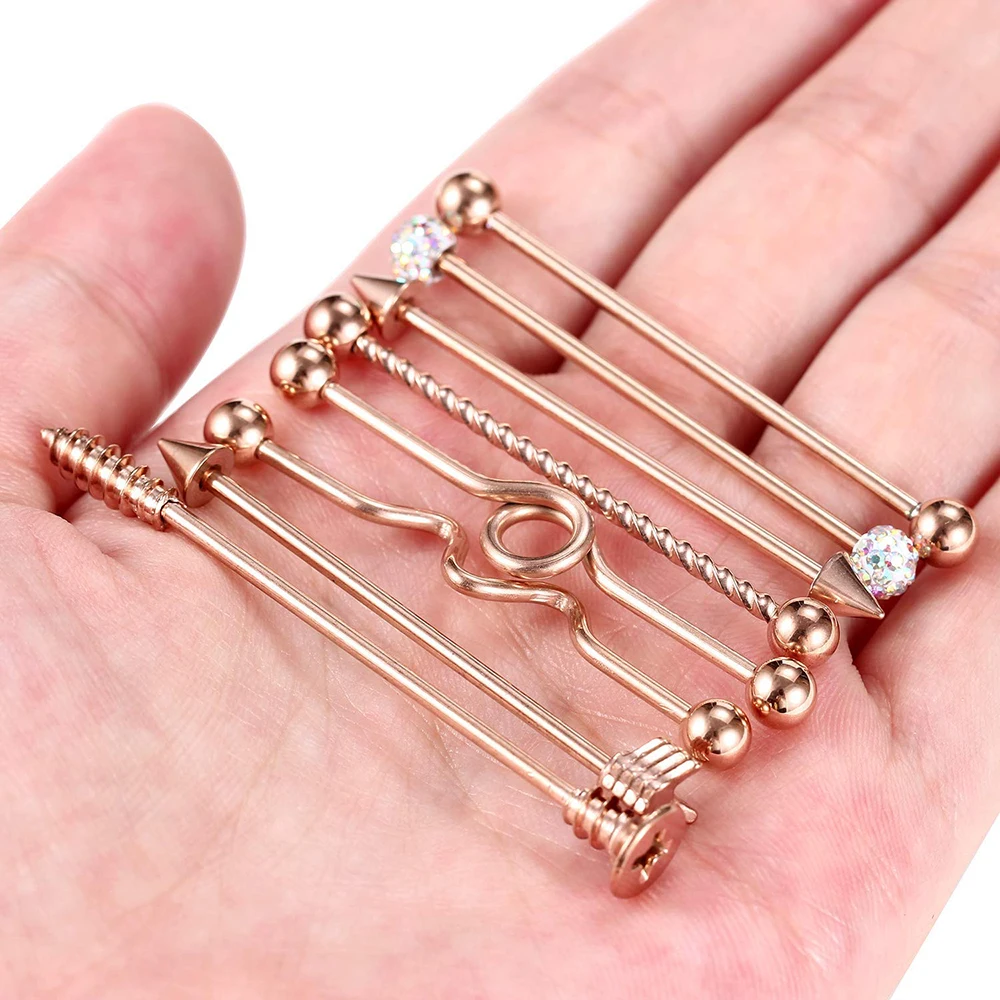 14G Surgical Steel Industrial Barbell for Women Men Cartilage Earring Helix Body Piercing Jewelry 1 1/2 Inch 38mm 1pc piercing jewelry body piercing jewelry body jewelry ear piercing jewelry body piercing earrings metal jewelry