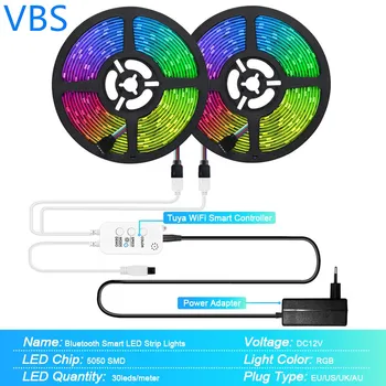 

RGB LED Tape SMD5050 Bluetooth Control Mic Mode Strip light RGB 10M15M 20M Led Light Strip APP controlling color timing setting