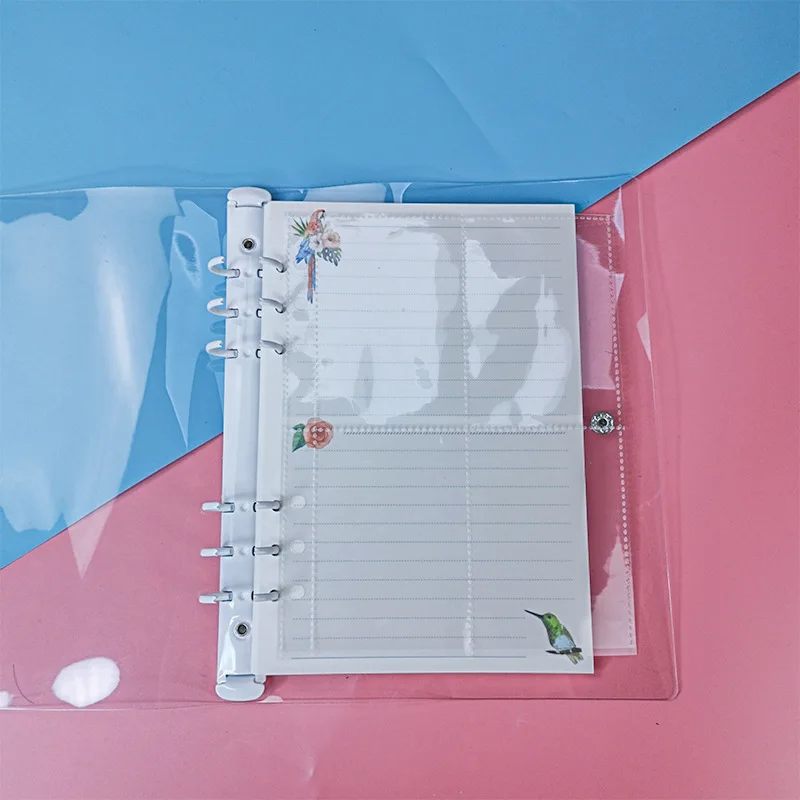 A7 Binder Cover Clear Soft PVC 6 Holes Refillable Waterproof - View #4
