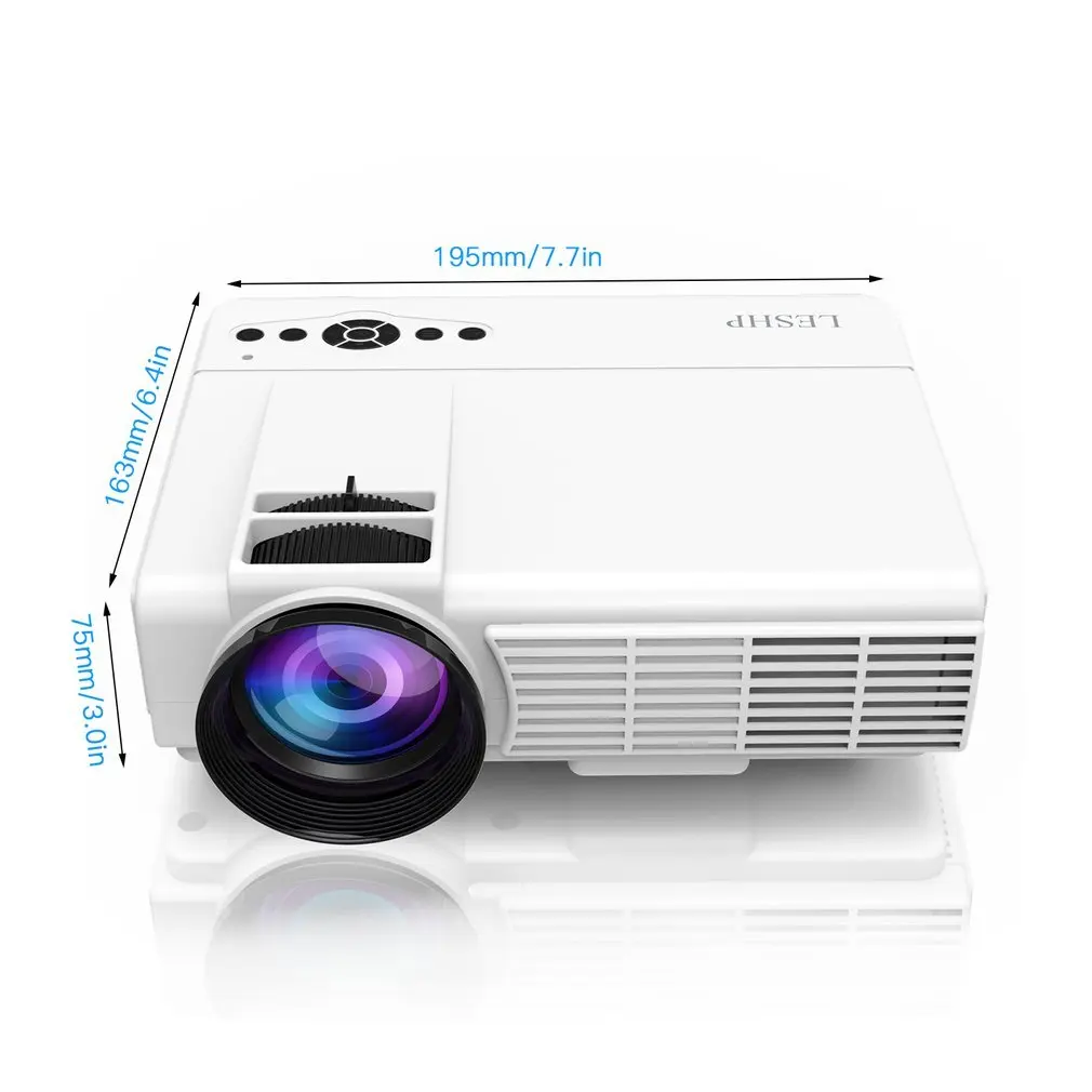 LESHP Q5 LED Projector 800*480 Pixel 1200LM Mini Home Theater Video Projector Home Cinema TV Laptops Smartphones