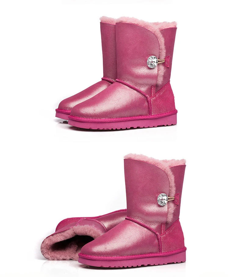 Теплые зимние ботинки на натуральном меху; женские зимние ботинки из натуральной овечьей кожи; женская обувь на нескользящей резиновой подошве; модные женские ботинки