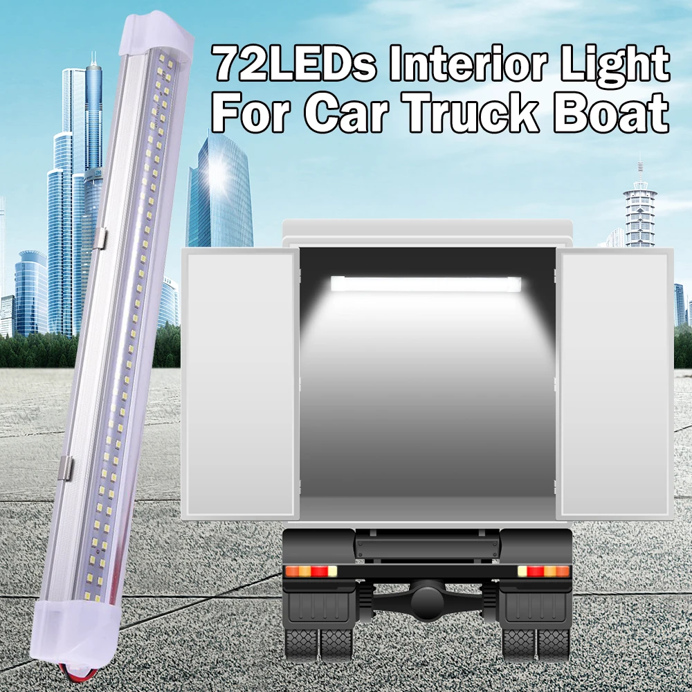 72 LEDs Bright Car Interior Led Light Kits For Van Lorry Truck Camper Boat Lamp