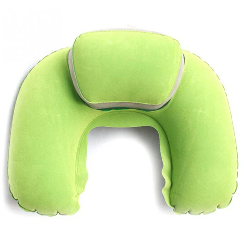 Портативная u-образная дутая Удобная подушка для шеи, подушка для путешествий, надувная подушка для шеи, подушка из флока ПВХ для полетов и путешествий