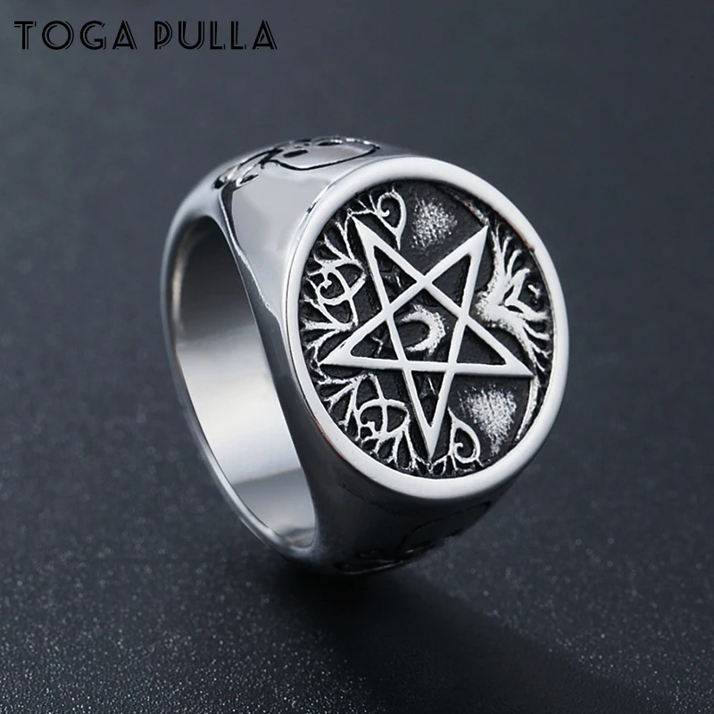 Перстень пентаграмма из нержавеющей стали Мужской s Viking древо жизни кольца для