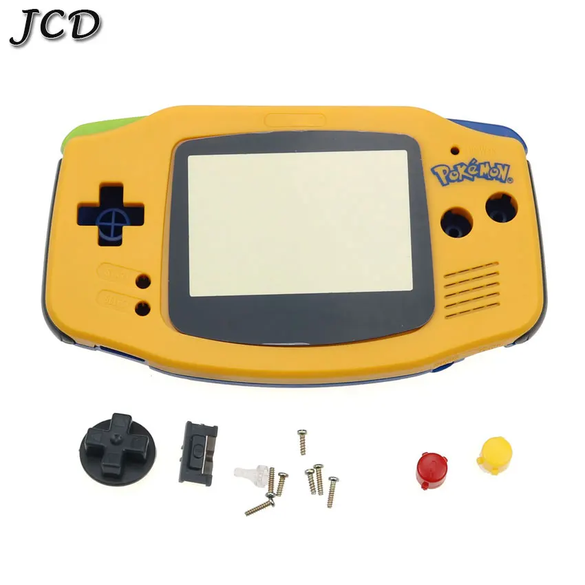 JCD корпус Оболочка Чехол+ защита для объектива экрана+ наклейка для Gameboy Advance для игровая приставка GBA с набором кнопок - Цвет: D