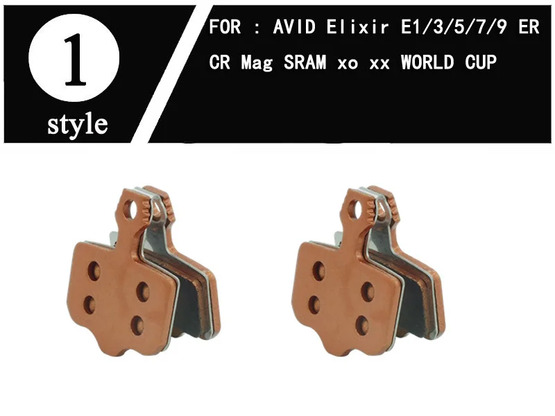 Style 1 2pair 2 пара MTB горный велосипед дисковые Тормозные колодки для SRAM AVID ELIXIR E1/3/5/7/9 BB5 BB7 E9 J3 J5 J7 R2011- DB1 S700 металла - Цвет: Style 1 2pair