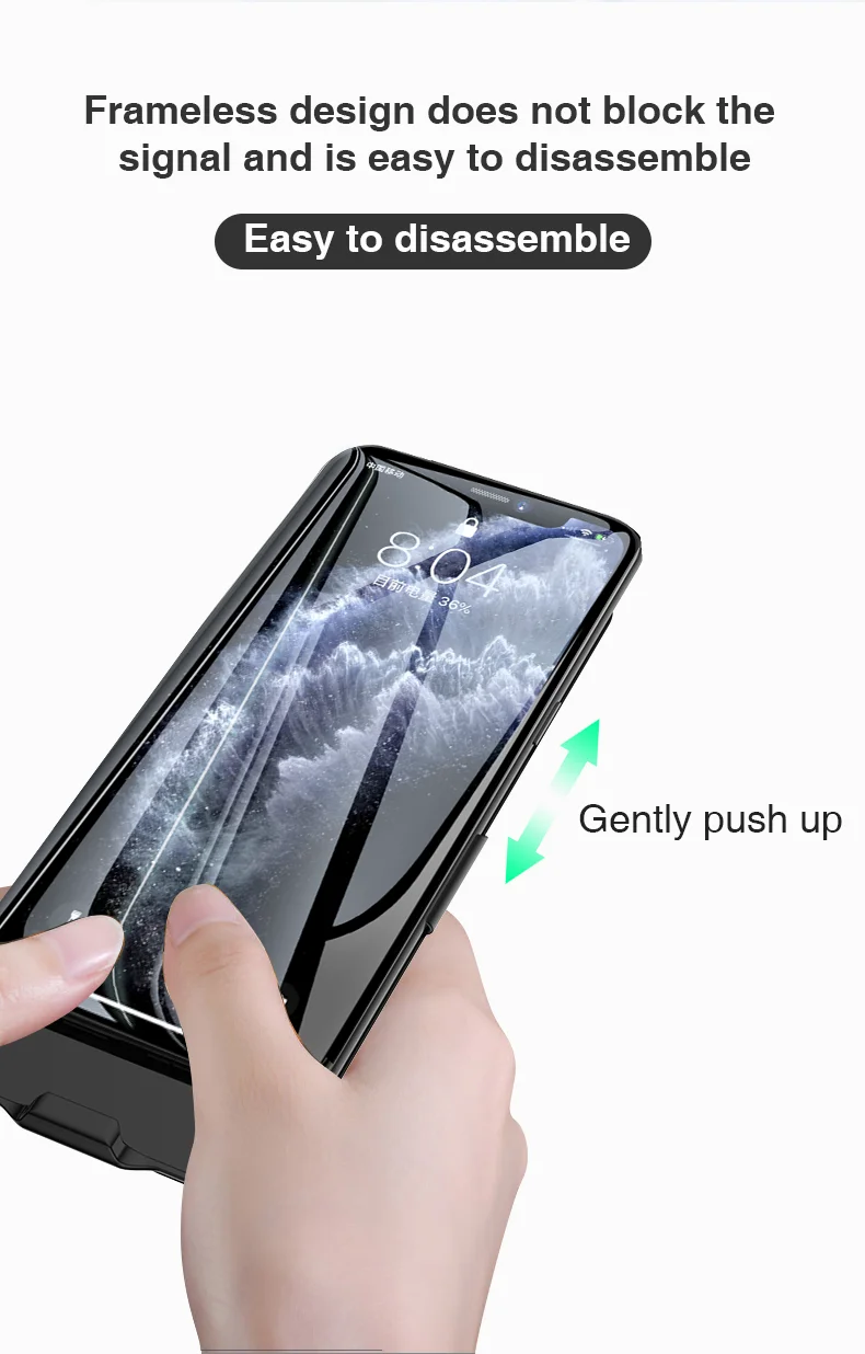 Чехол для зарядного устройства для iPhone 11/iPhone 11Pro 6800 mAh Портативный внешний аккумулятор для iPhone 11Pro Max 8200mah