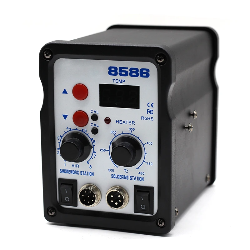 ЕС разъем 8586 SMD BGA паяльная станция горячего воздуха нагнетатель тепла Интеллектуальное обнаружение и холодный воздух Сварка паяльник ремонт