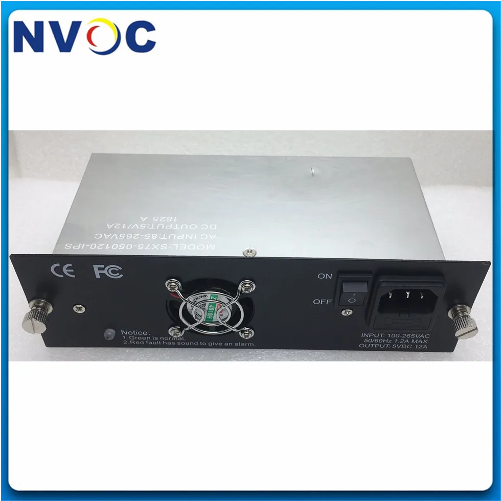 

5V 12A Power Adaptor for 2U 14Slots 19 inch Rack Mount Media Convertor Chassis,100-265VAC 50-60Hz,
