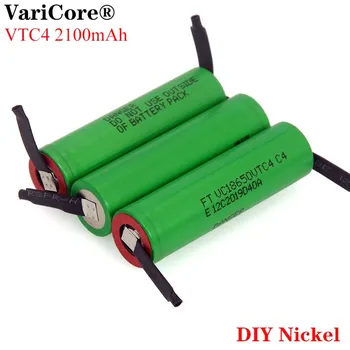 

VariCore New 3.6V 18650 VC18650VTC4 2100mAh VTC4 20A 30A Discharge Rechargeable battery +DIY Nickel Sheet