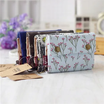 

Canvas Wallets Vintage Denim Jeans Women / Men Quality Bag Best Gift Short Zipper Coin Bag Purses Cremallera Mini Wallets Floral