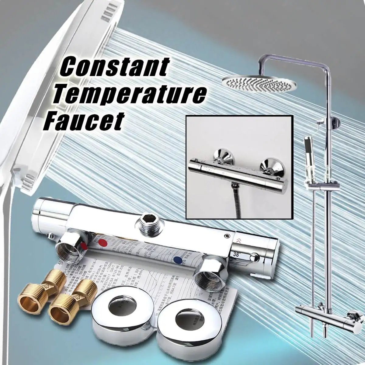 

1pcs 1/2 Inch Mixing Thermostatic Valve for Constant Temperature Faucet Solar Water Heater Bathroom Accessories New Arrival 2020