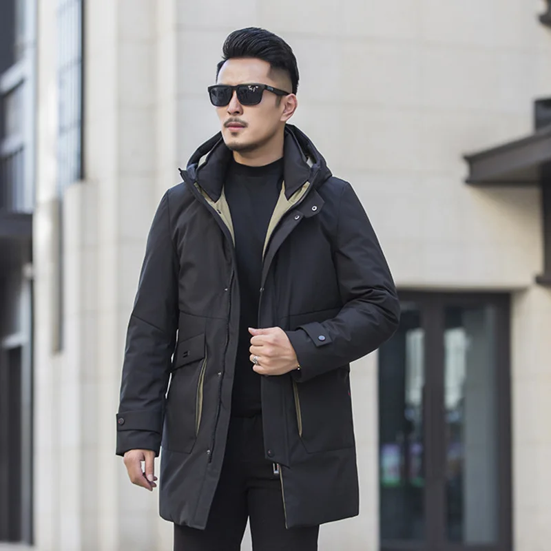 

Spuer Brand Big Size Men Down Jacket Medium Length Money 2020 Winter Fat Man Plus Fat plus Handsome Coat