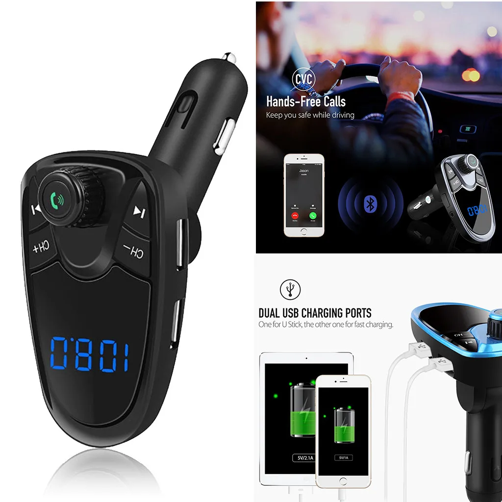 20# автомобильный Bluetooth fm-передатчик модулятор 3.1A двойной usb порт Автомобильный MP3-плеер беспроводной аудио приемник комплект для громкой связи