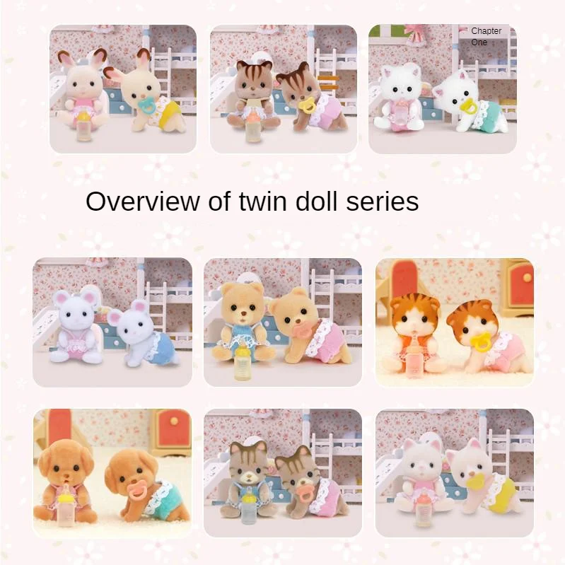 Semipkg дети Sylvanian Families белая мышь Близнецы девушки игровой дом кукла игрушка плюшевая 5077