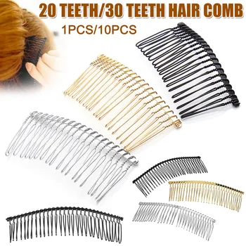 

Hots 1/10 Pcs Hair Clip Combs Metal Wire Hair Combs Bridal Wedding Combs Classic 20/30 Teeth Hair Side Combs for Women Girls